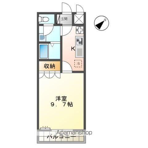SUN FOREST(1K/2階)の間取り写真