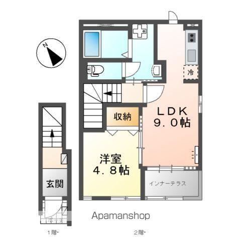 プログレス3番館(1LDK/2階)の間取り写真