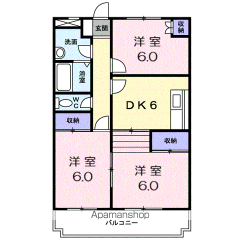 ガーデンハイツⅠ(3DK/3階)の間取り写真