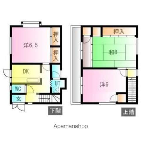 名古屋市名城線 自由ケ丘駅(愛知) 徒歩11分 2階建 築55年(3DK)の間取り写真