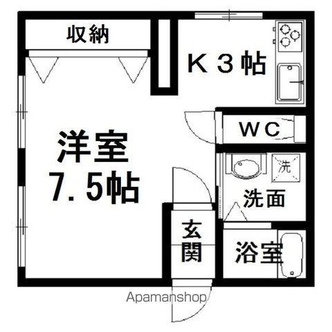 北口マンション2号館(1K/3階)の間取り写真