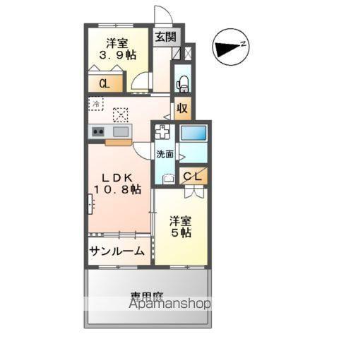 PLAINE掛尾(2LDK/1階)の間取り写真