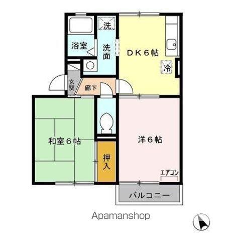 アネックス中野Ⅱ(2DK/2階)の間取り写真