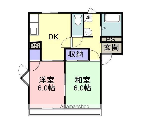 ハウジング西福原(2DK/2階)の間取り写真