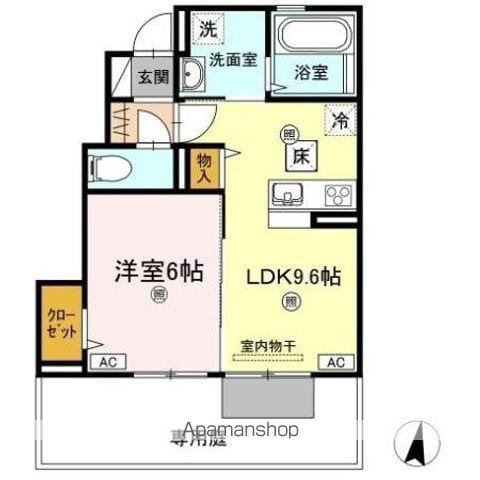 シャルマン・ホルツ(1LDK/1階)の間取り写真