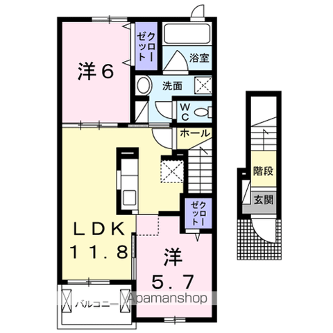 ベル フレーズ 24Ⅰ(2LDK/2階)の間取り写真