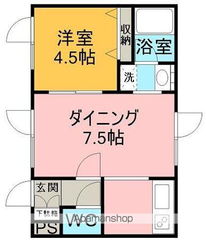 アルファ1(1LDK/1階)の間取り写真