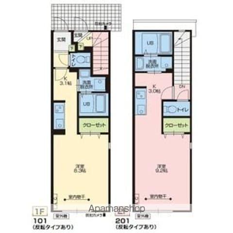 クロノレジデンス(1K/1階)の間取り写真