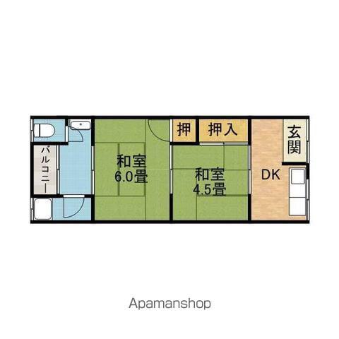 池上文化(2DK/2階)の間取り写真
