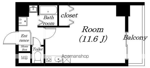 ミラージュ大津京(ワンルーム/6階)の間取り写真