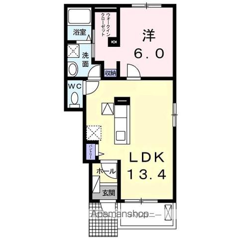 BESTHOUSEⅢB(1LDK/1階)の間取り写真