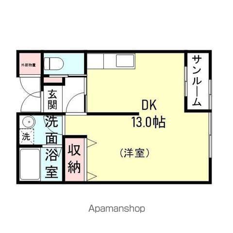 アモーレ本町 C棟(1DK/2階)の間取り写真