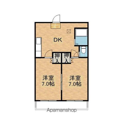 プリヴィラ壱番館(2DK/1階)の間取り写真