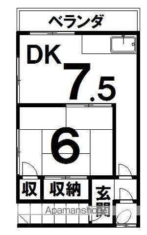 315貸家(1DK)の間取り写真