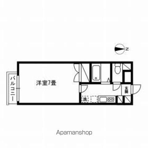 ポー・ド・シャグラン(1K/2階)の間取り写真