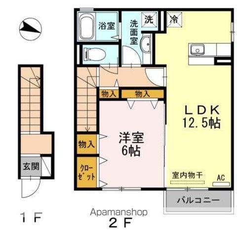 ルーラル タウン(1LDK/2階)の間取り写真