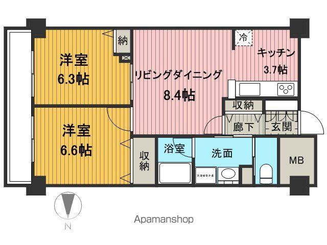 イーストコア曳舟 一番館(2LDK/6階)の間取り写真