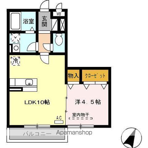 クラージュ(1LDK/3階)の間取り写真