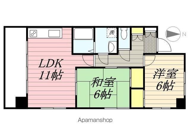 アルカディア(2LDK/4階)の間取り写真
