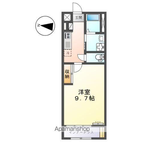 コンフォート(1K/1階)の間取り写真