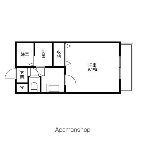 トップハウス水口Ⅰ(1K/3階)の間取り写真