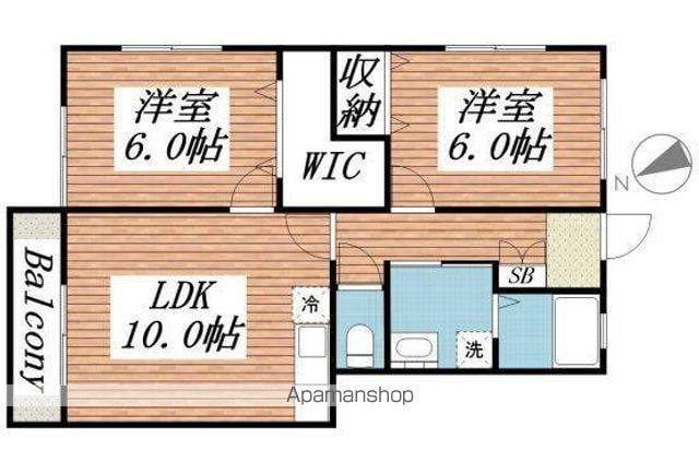 ポートヒルズカシマ(2LDK/1階)の間取り写真