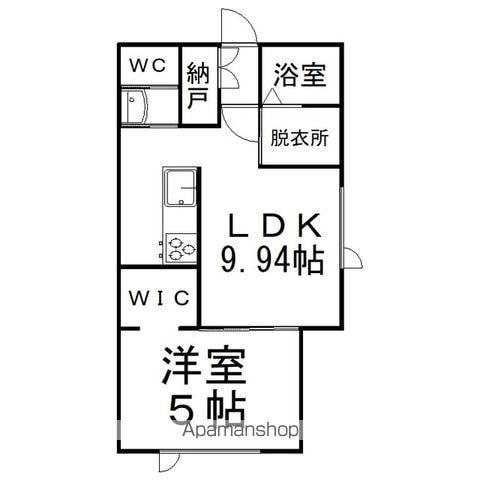 イルマーレW(1LDK/1階)の間取り写真