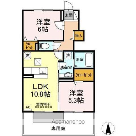 エスターテ柊Ⅱ(2LDK/1階)の間取り写真