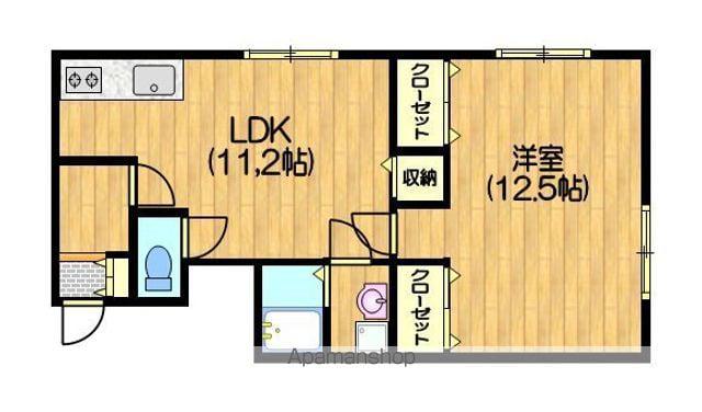 イスズハイツA(1DK/2階)の間取り写真