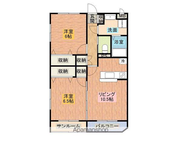 グリュック櫛林(2LDK/2階)の間取り写真