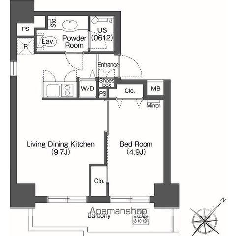 ユーレジデンス高輪台(1LDK/2階)の間取り写真
