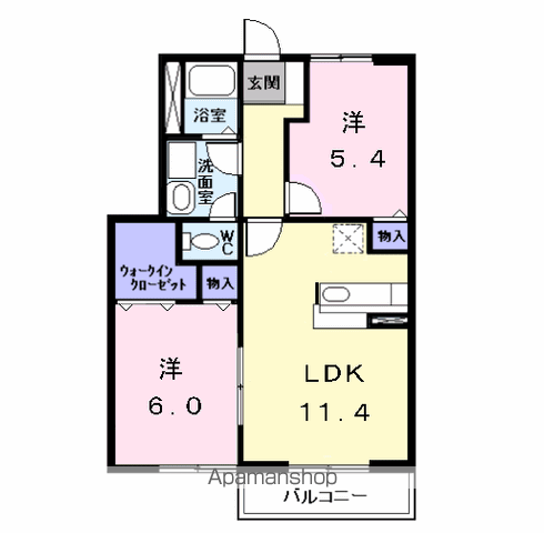 グリーンパークM(2LDK/1階)の間取り写真