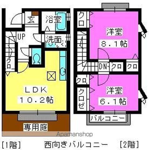 ガーデンコートM(2LDK/1階)の間取り写真