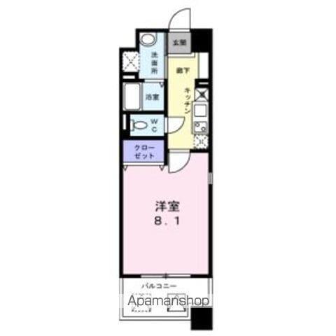 S-FORT浄心(1K/5階)の間取り写真