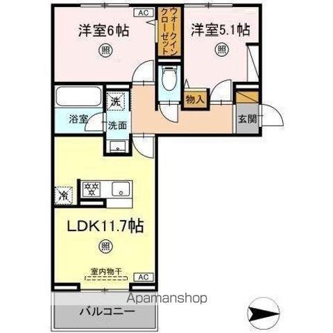 DEAR LIFE(2LDK/3階)の間取り写真