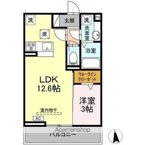 プラムVI(1LDK/1階)の間取り写真