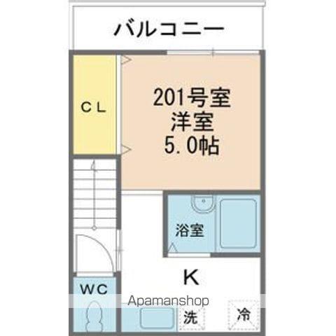 プライムガーデン(1K/2階)の間取り写真