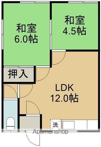 みやびアパート(2LDK/1階)の間取り写真