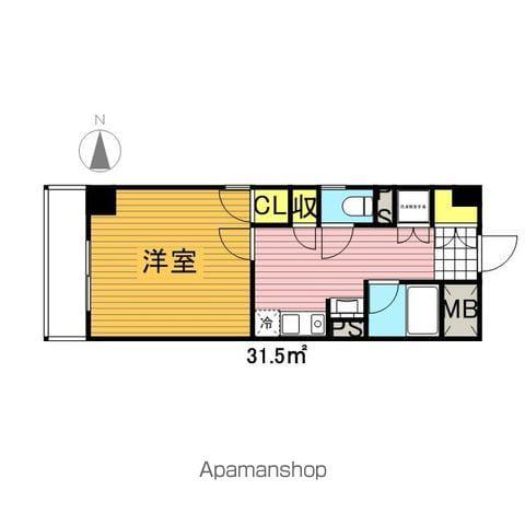 プロプル川名(1K/2階)の間取り写真