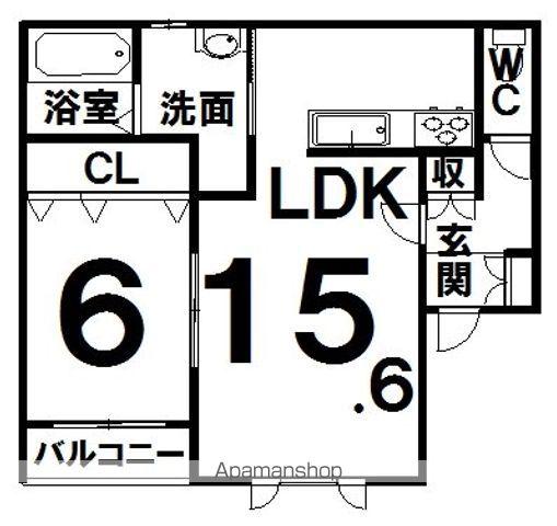 ヴィスタサⅠ(1LDK/2階)の間取り写真