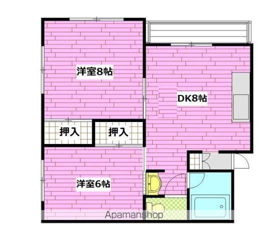 ラフォート牛田(2DK/1階)の間取り写真