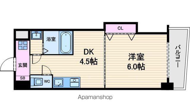 パールライフ杉(1DK/6階)の間取り写真