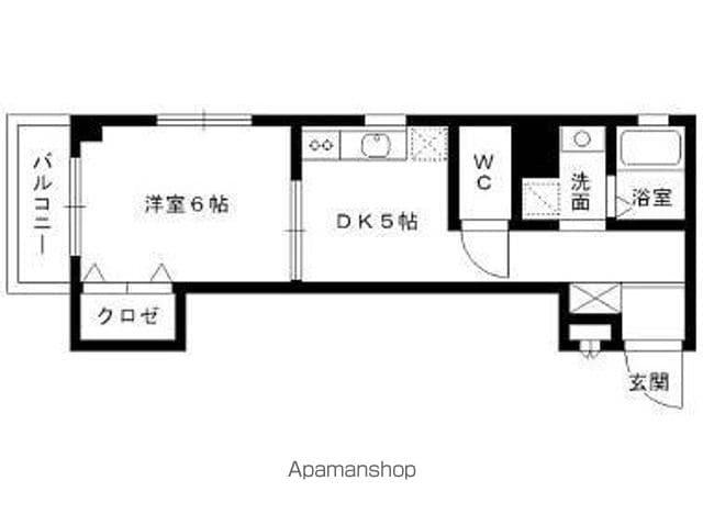 東郷ビル(1DK/3階)の間取り写真