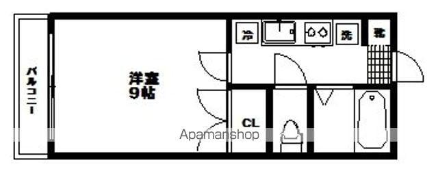 セレーノ国見(1K/2階)の間取り写真