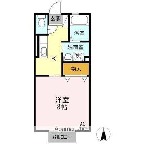 ロイヤルパーク蔵上(1K/1階)の間取り写真