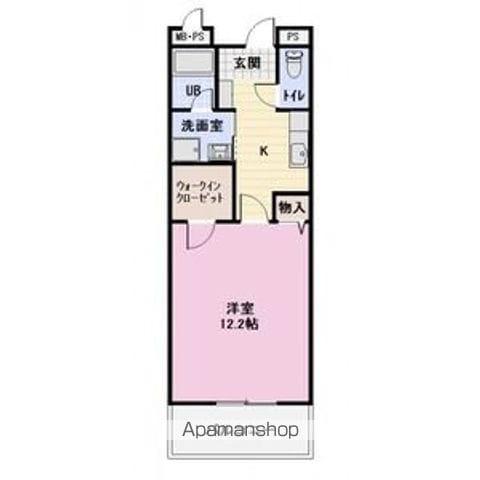 MONTE HUT(1K/2階)の間取り写真