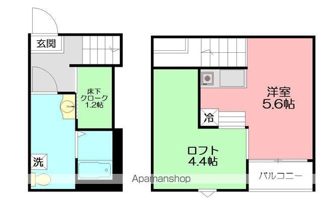 アミティテラス(1K/1階)の間取り写真