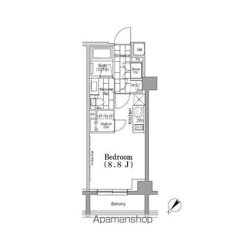 ONE ROOF FLAT TSUKISHIMA(ワンルーム/3階)の間取り写真