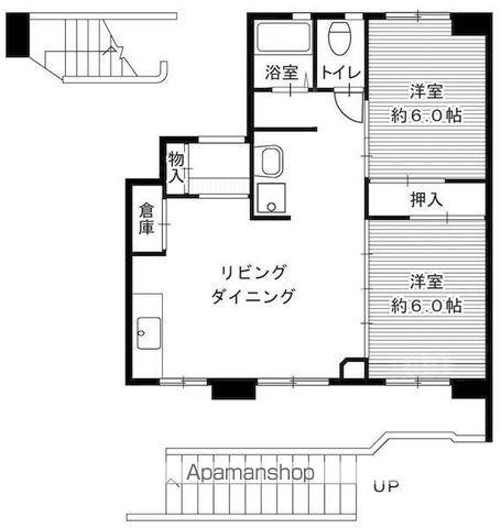 ビレッジハウス大成2号棟(2LDK/1階)の間取り写真
