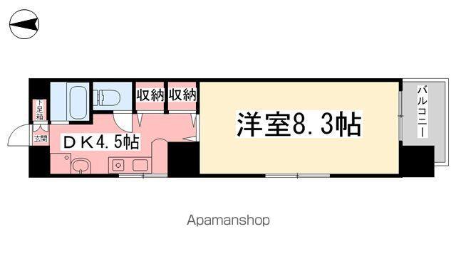 ガルテン道後(1DK/4階)の間取り写真